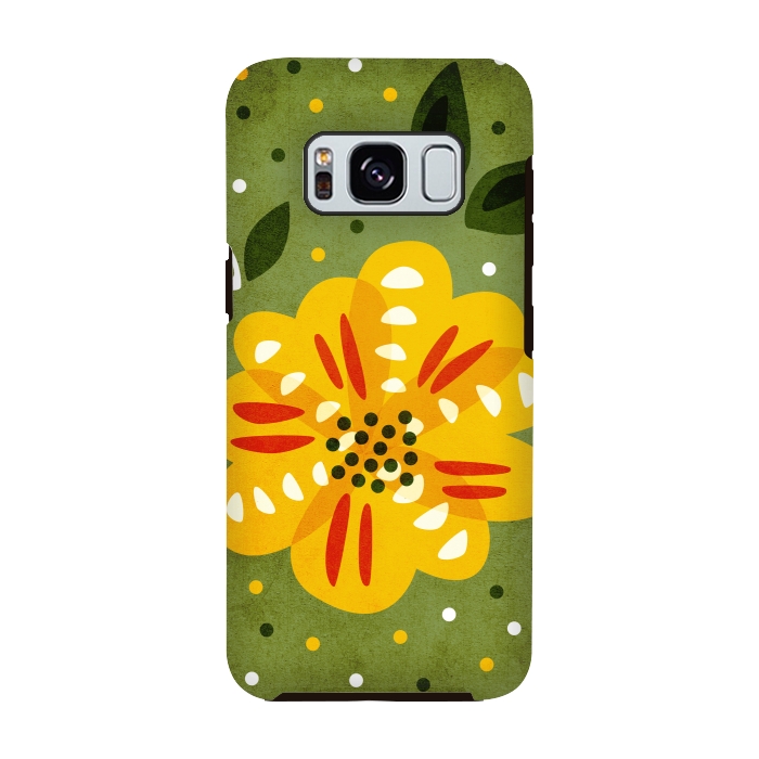 Galaxy S8 StrongFit Abstract Yellow Spring Flower by Boriana Giormova