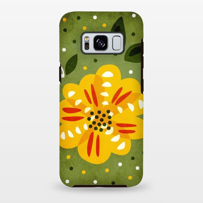 Galaxy S8 plus StrongFit Abstract Yellow Spring Flower by Boriana Giormova