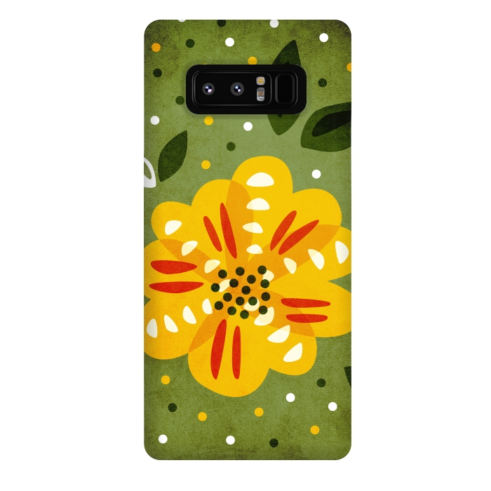 Galaxy Note 8 StrongFit Abstract Yellow Spring Flower by Boriana Giormova