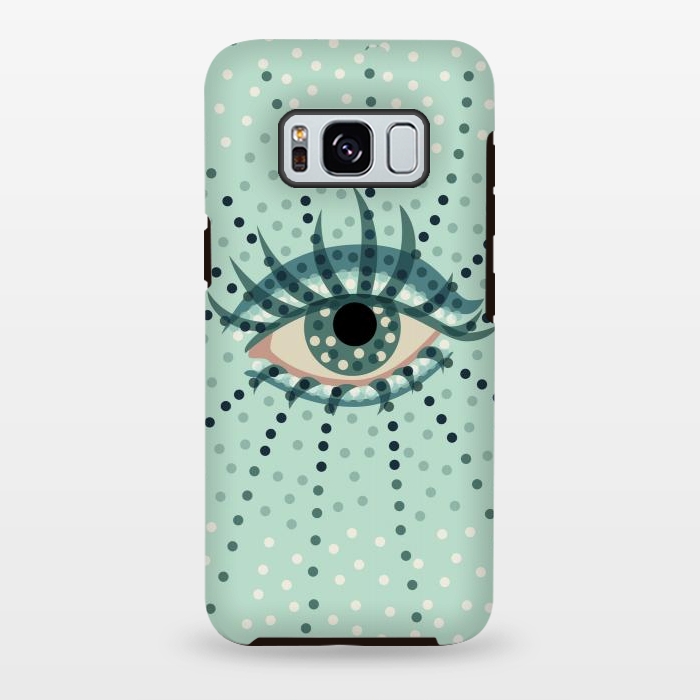 Galaxy S8 plus StrongFit Beautiful Abstract Dotted Blue Eye by Boriana Giormova
