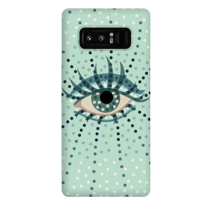 Galaxy Note 8 StrongFit Beautiful Abstract Dotted Blue Eye by Boriana Giormova