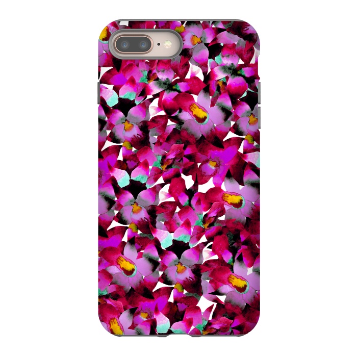iPhone 7 plus StrongFit Pink Floral by Amaya Brydon