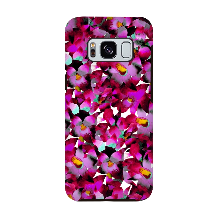 Galaxy S8 StrongFit Pink Floral by Amaya Brydon