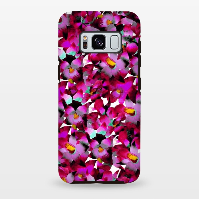 Galaxy S8 plus StrongFit Pink Floral by Amaya Brydon