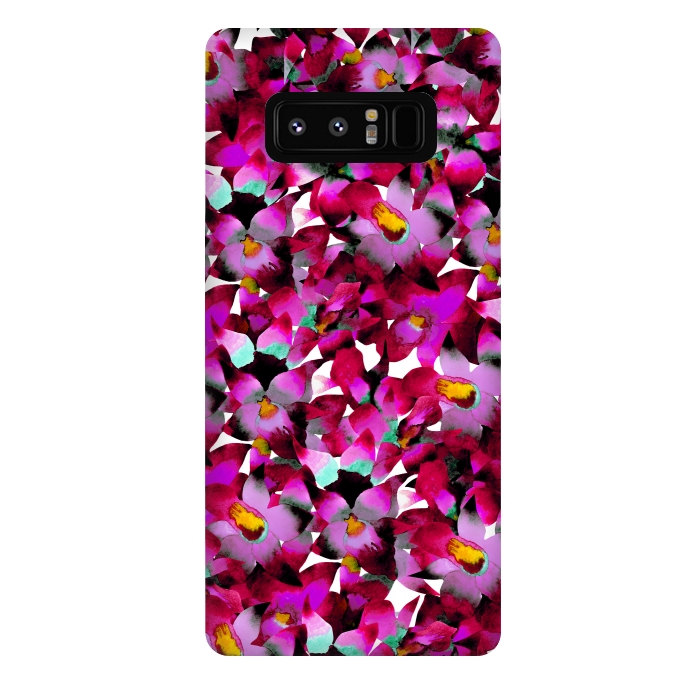 Galaxy Note 8 StrongFit Pink Floral by Amaya Brydon