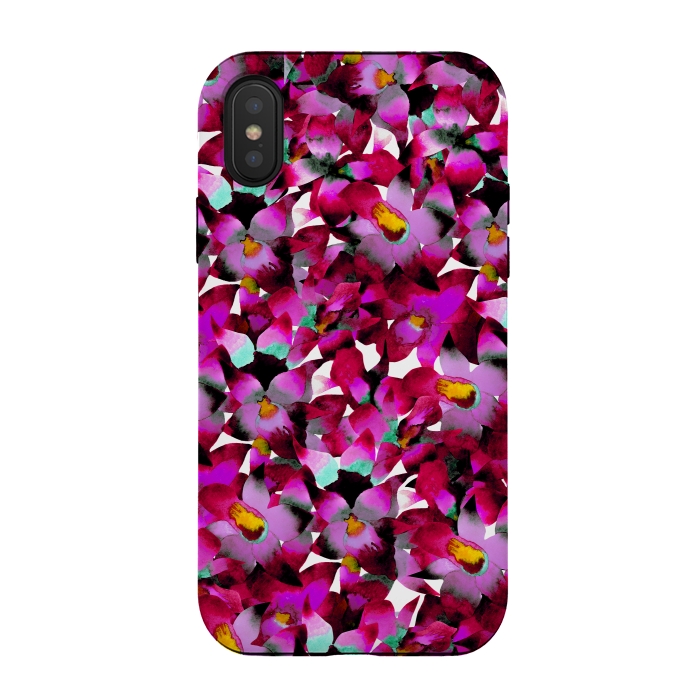 iPhone Xs / X StrongFit Pink Floral by Amaya Brydon