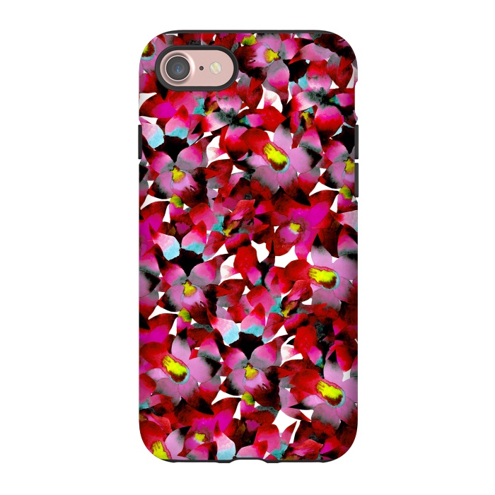 iPhone 7 StrongFit Red Floral by Amaya Brydon