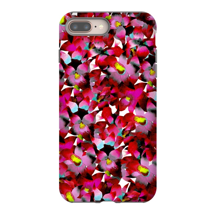 iPhone 7 plus StrongFit Red Floral by Amaya Brydon