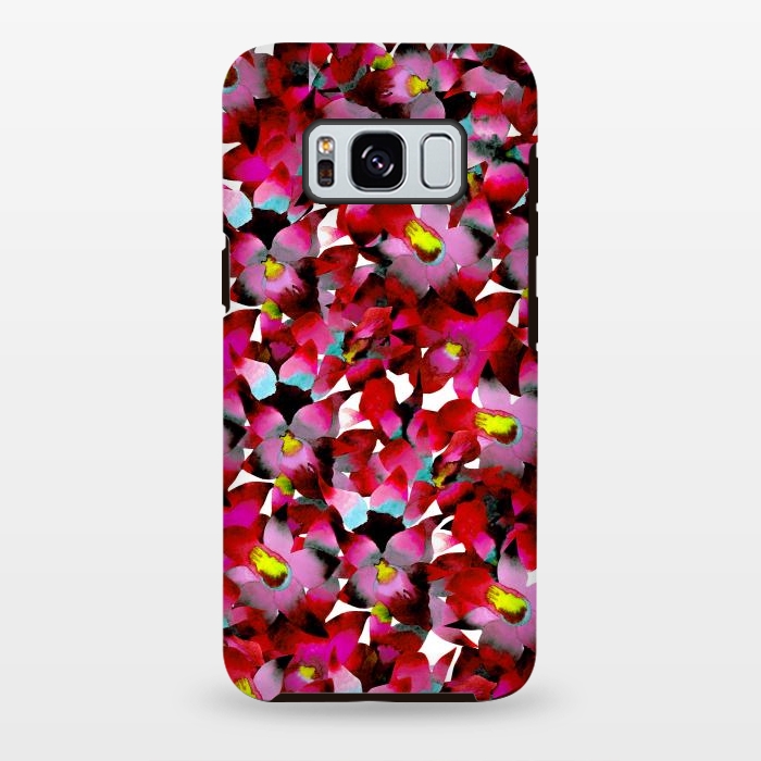 Galaxy S8 plus StrongFit Red Floral by Amaya Brydon