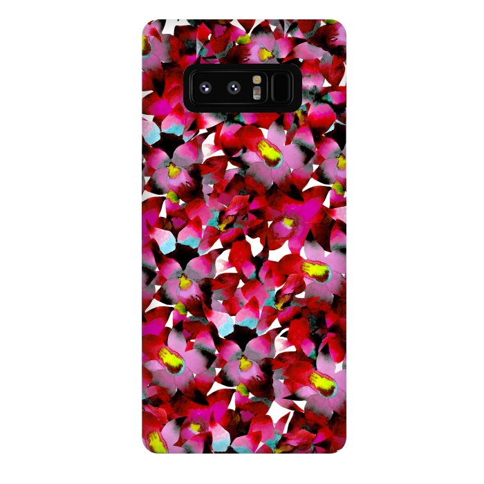 Galaxy Note 8 StrongFit Red Floral by Amaya Brydon