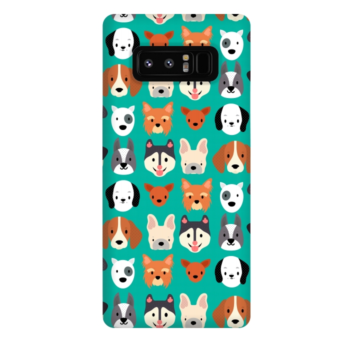 Galaxy Note 8 StrongFit Dog faces pattern by Maria Jose Da Luz