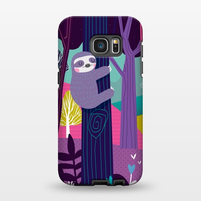 Galaxy S7 EDGE StrongFit Sloth in the woods by Maria Jose Da Luz