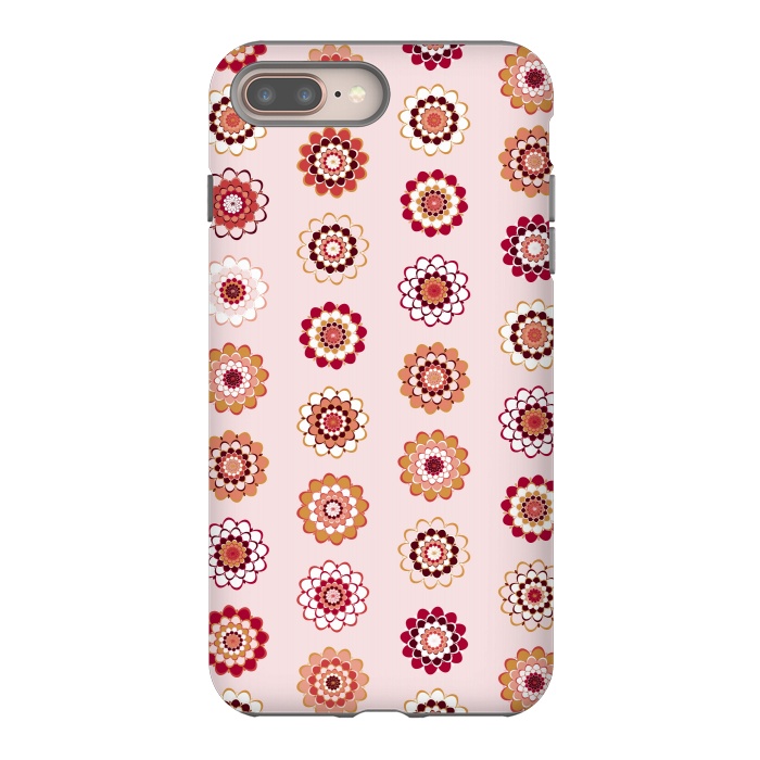 iPhone 7 plus StrongFit Polka Dot Mandala Flowers by Paula Ohreen