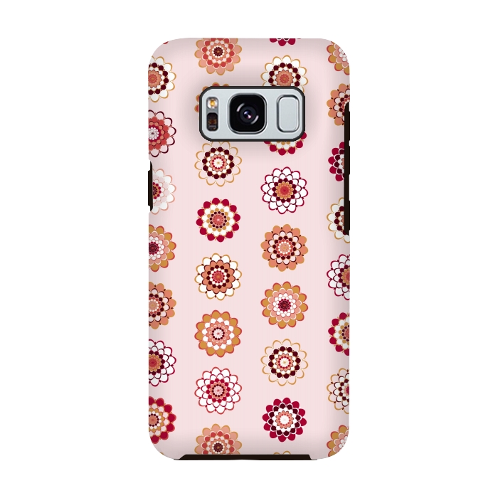Galaxy S8 StrongFit Polka Dot Mandala Flowers by Paula Ohreen