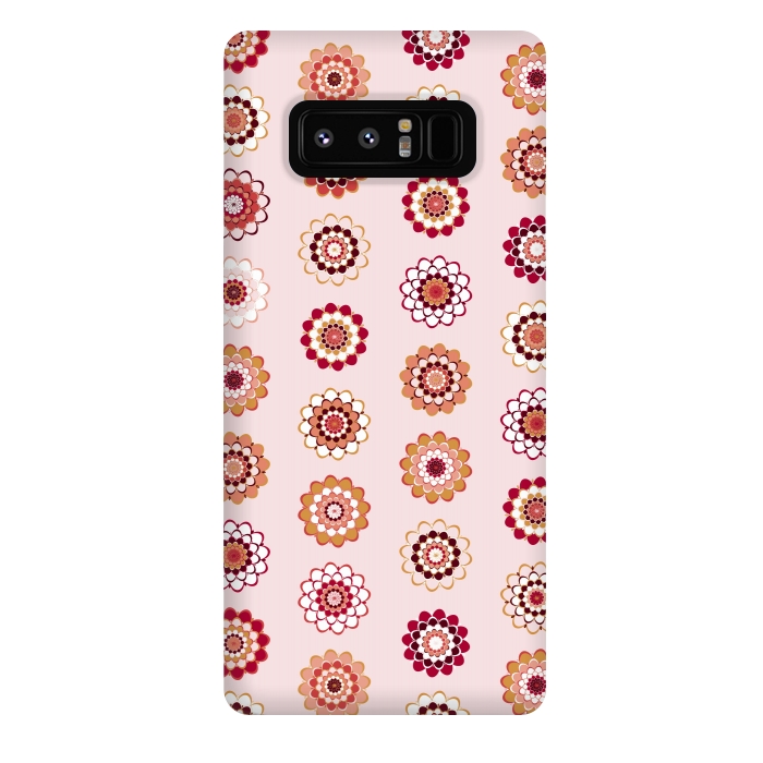 Galaxy Note 8 StrongFit Polka Dot Mandala Flowers by Paula Ohreen