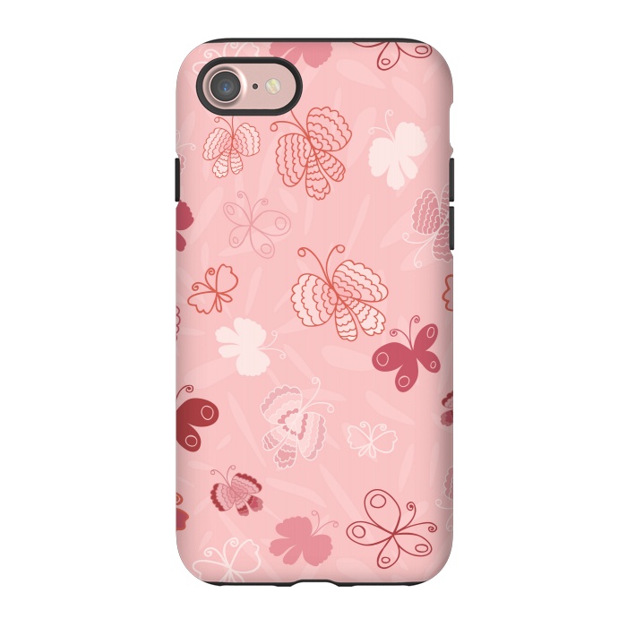 iPhone 7 StrongFit Pretty Butterflies on Light Pink by Paula Ohreen