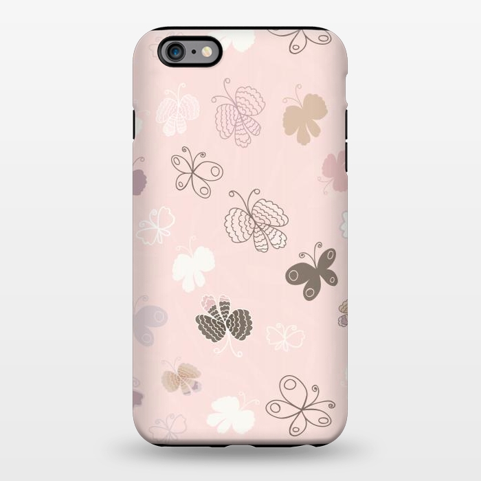 iPhone 6/6s plus StrongFit Pretty Pink and Purple Butterflies on Light Pink by Paula Ohreen