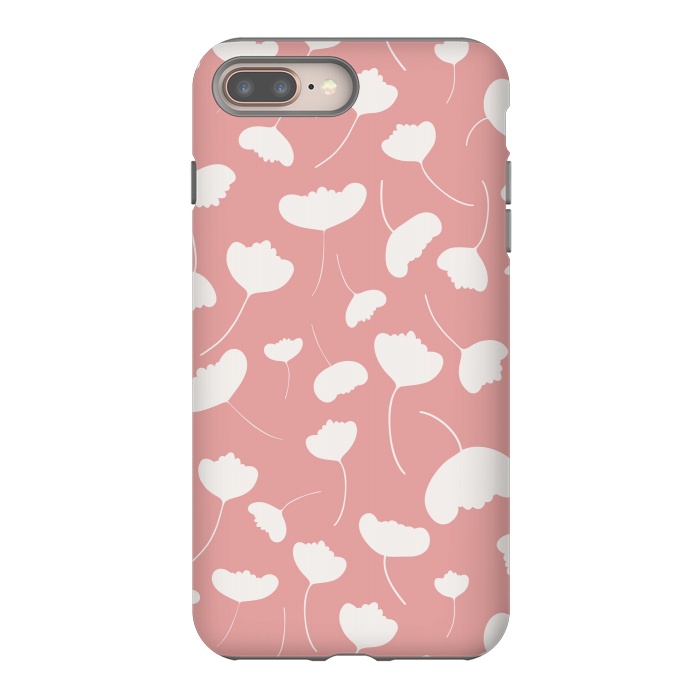 iPhone 7 plus StrongFit Fan Flowers on Pink by Paula Ohreen