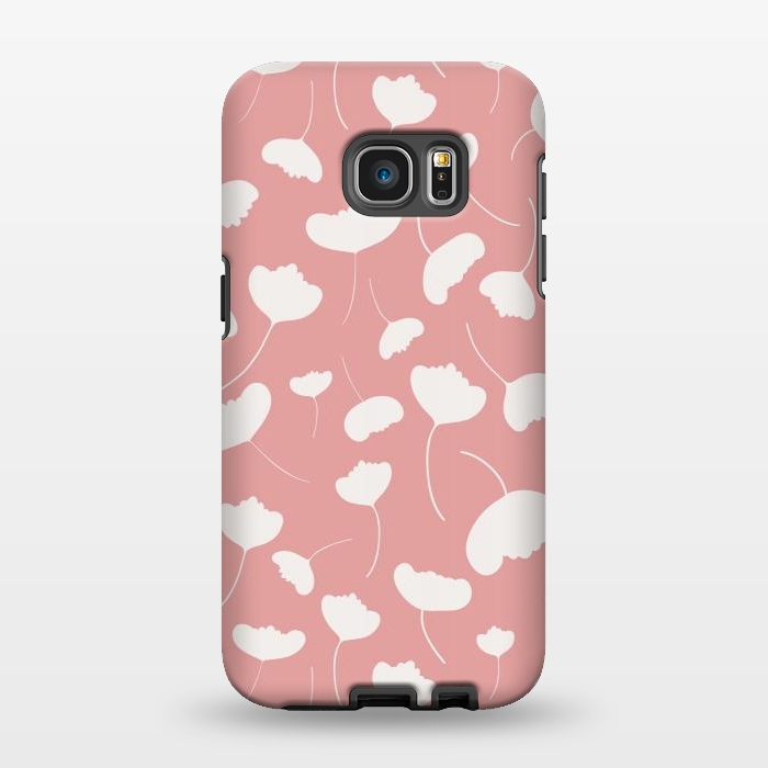 Galaxy S7 EDGE StrongFit Fan Flowers on Pink by Paula Ohreen