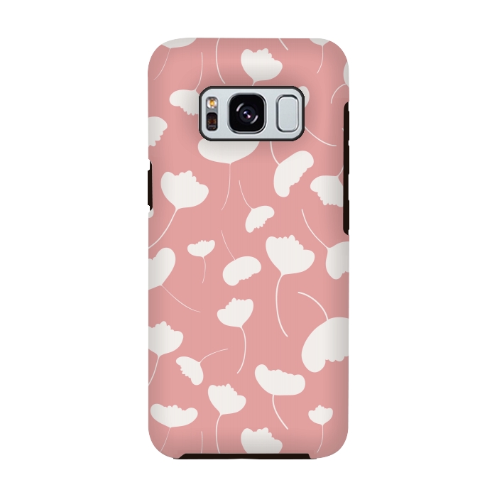 Galaxy S8 StrongFit Fan Flowers on Pink by Paula Ohreen