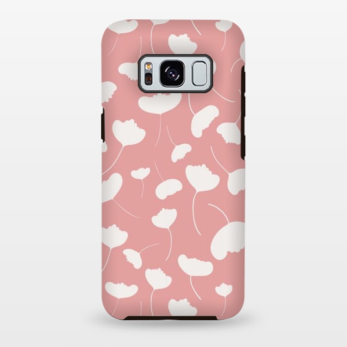 Galaxy S8 plus StrongFit Fan Flowers on Pink by Paula Ohreen