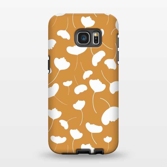 Galaxy S7 EDGE StrongFit Fan Flowers on Mustard by Paula Ohreen