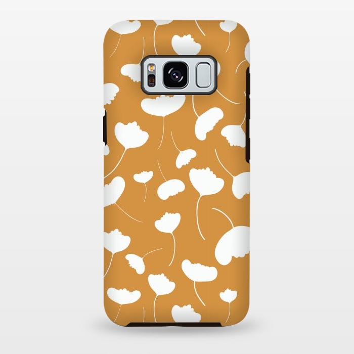 Galaxy S8 plus StrongFit Fan Flowers on Mustard by Paula Ohreen