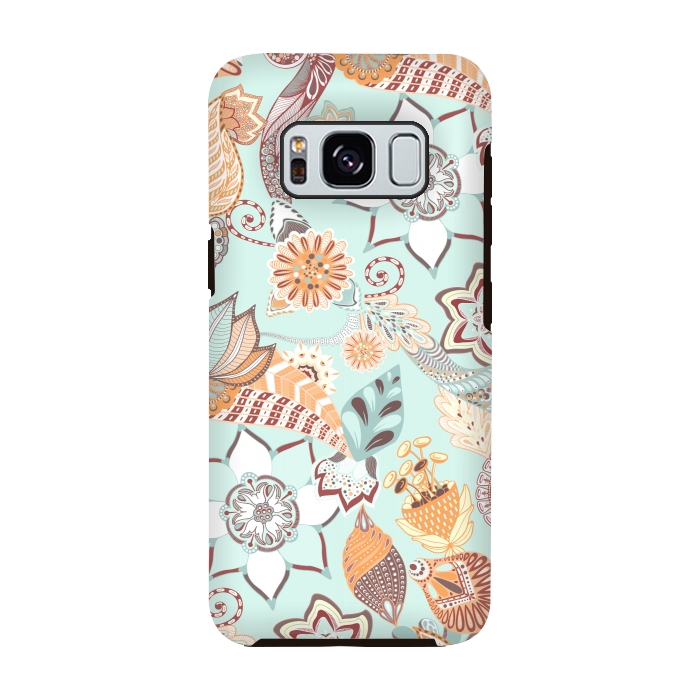 Galaxy S8 StrongFit Zentangle Flowers by Paula Ohreen