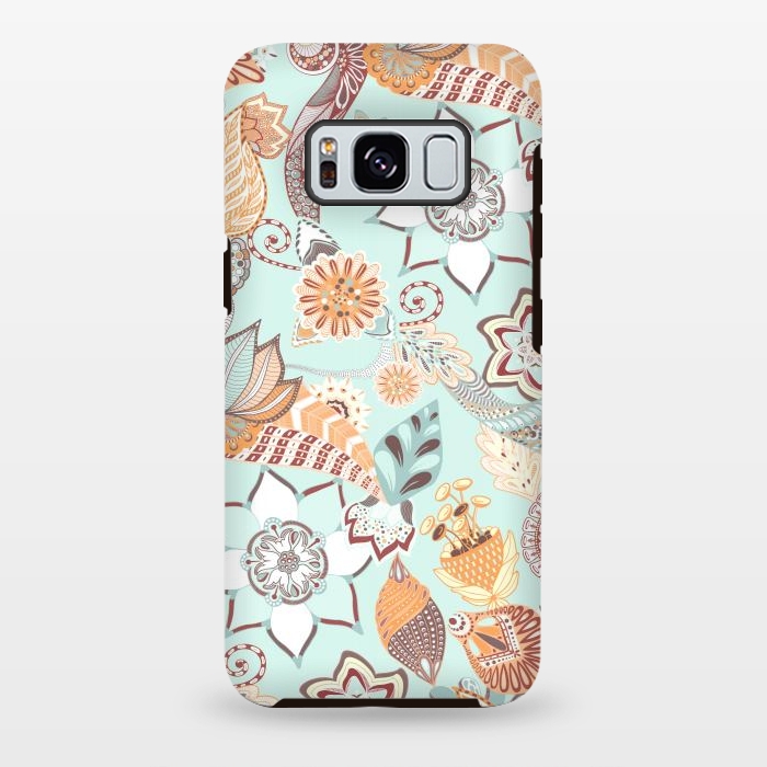 Galaxy S8 plus StrongFit Zentangle Flowers by Paula Ohreen