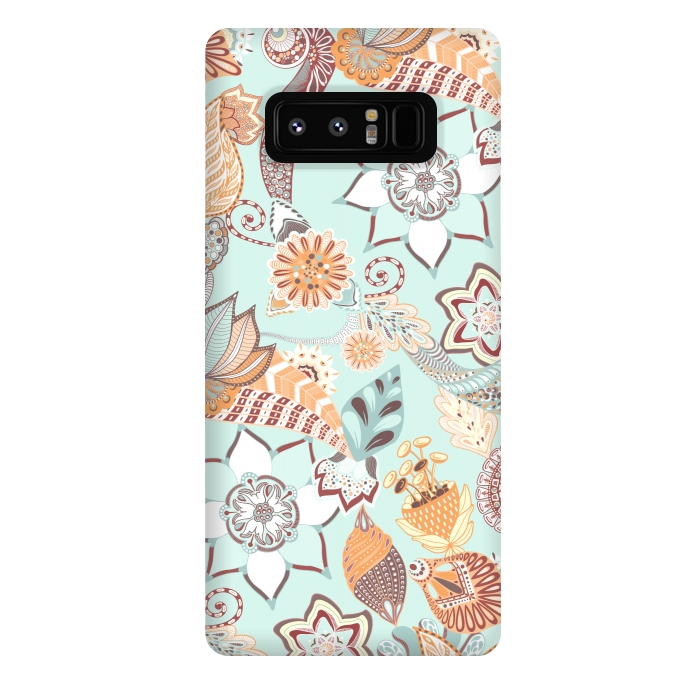 Galaxy Note 8 StrongFit Zentangle Flowers by Paula Ohreen