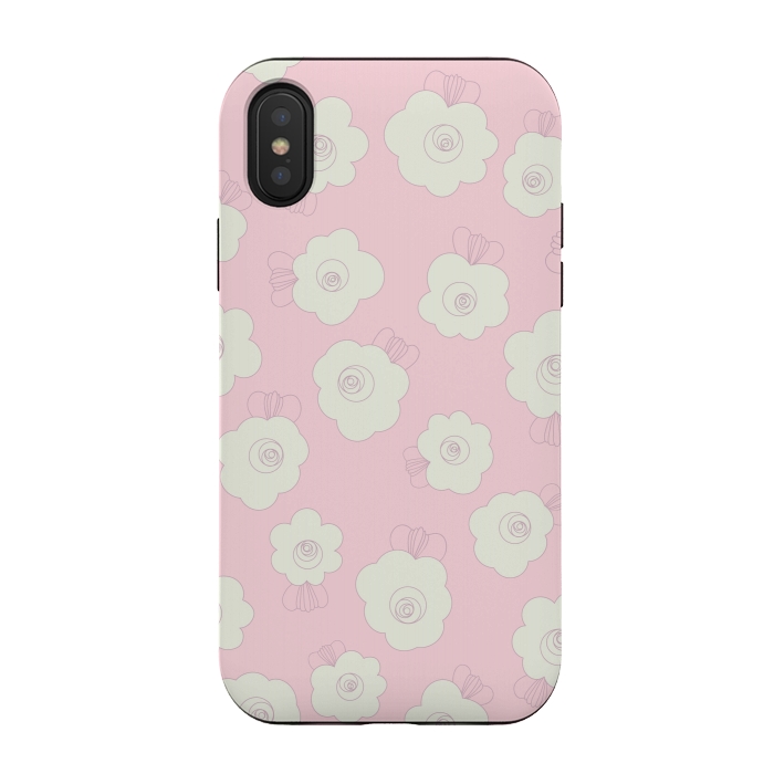 iPhone Xs / X StrongFit Fluffy Flowers by Paula Ohreen