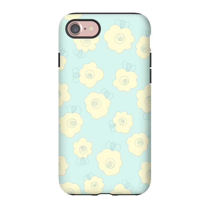 iPhone 7 StrongFit Blue Fluffy Flowers by Paula Ohreen