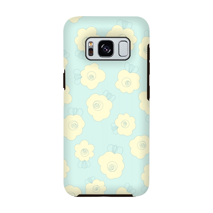 Galaxy S8 StrongFit Blue Fluffy Flowers by Paula Ohreen
