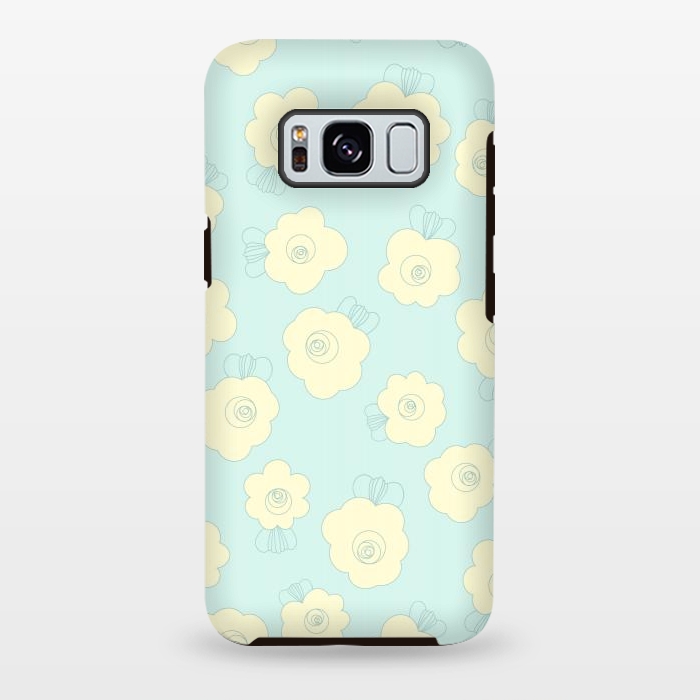 Galaxy S8 plus StrongFit Blue Fluffy Flowers by Paula Ohreen