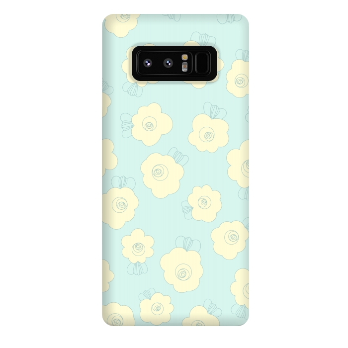 Galaxy Note 8 StrongFit Blue Fluffy Flowers by Paula Ohreen