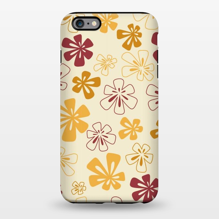 iPhone 6/6s plus StrongFit Gold Funky Flowers by Paula Ohreen