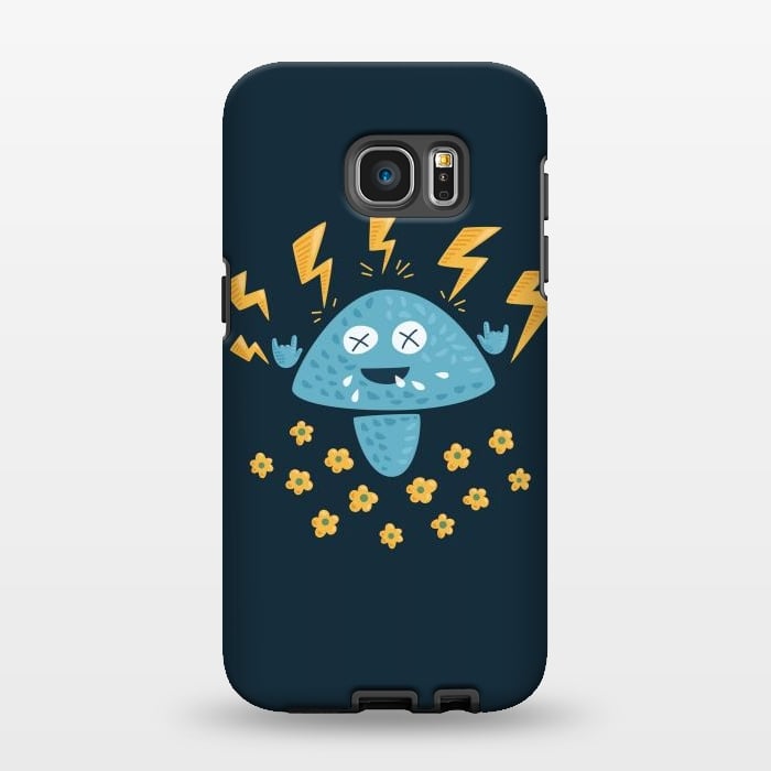 Galaxy S7 EDGE StrongFit Funny Cartoon Heavy Metal Music Mushroom by Boriana Giormova