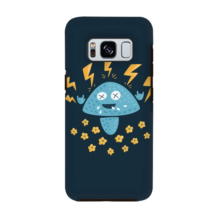 Galaxy S8 StrongFit Funny Cartoon Heavy Metal Music Mushroom by Boriana Giormova
