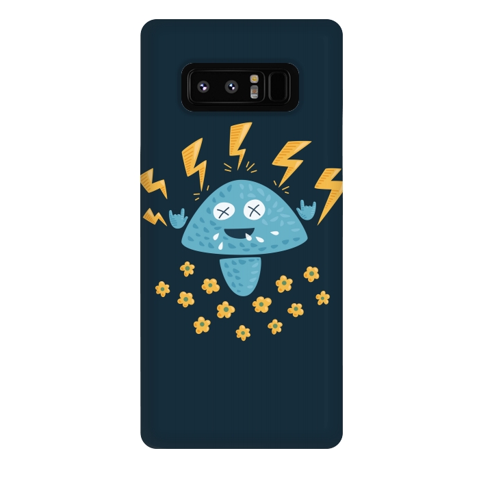 Galaxy Note 8 StrongFit Funny Cartoon Heavy Metal Music Mushroom by Boriana Giormova