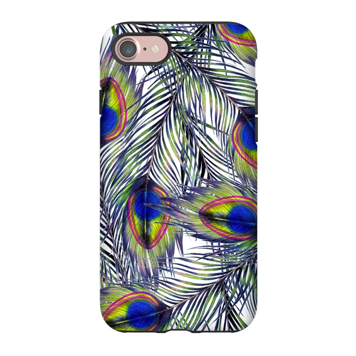 iPhone 7 StrongFit Peacock Feathers Pattern by ECMazur 