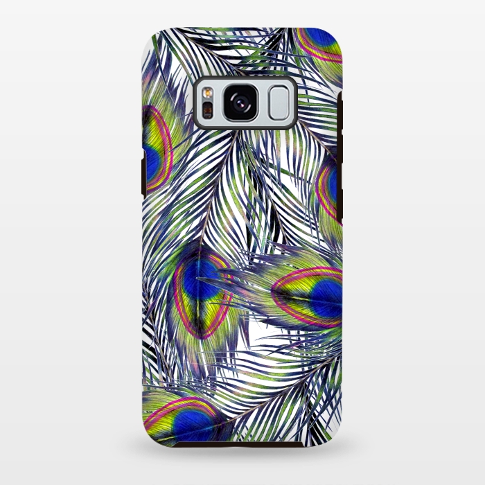 Galaxy S8 plus StrongFit Peacock Feathers Pattern by ECMazur 