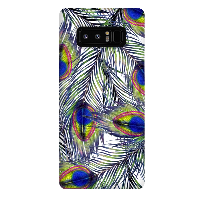 Galaxy Note 8 StrongFit Peacock Feathers Pattern by ECMazur 