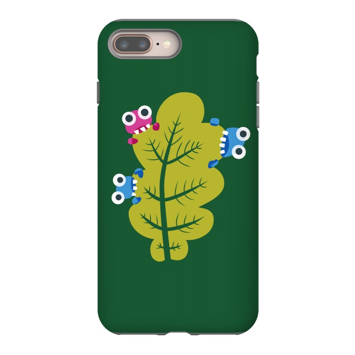 iPhone 7 plus StrongFit Cute Cartoon Bugs Eat Green Leaf by Boriana Giormova