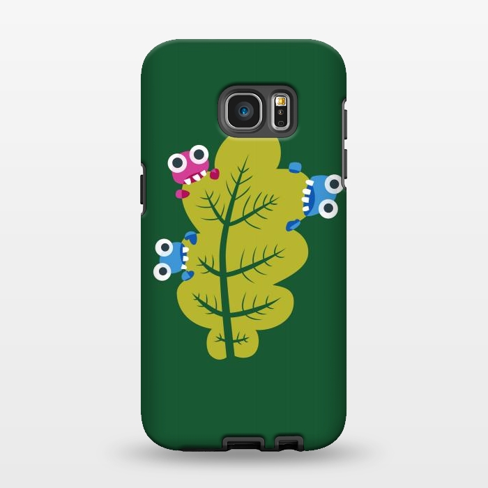 Galaxy S7 EDGE StrongFit Cute Cartoon Bugs Eat Green Leaf by Boriana Giormova