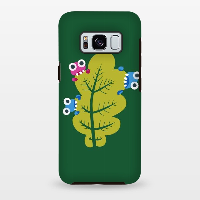 Galaxy S8 plus StrongFit Cute Cartoon Bugs Eat Green Leaf by Boriana Giormova
