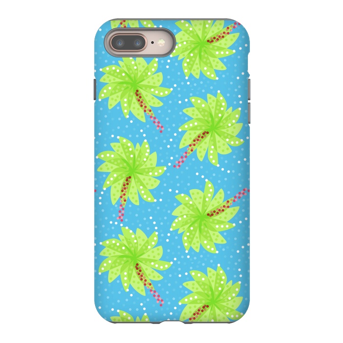 iPhone 7 plus StrongFit Abstract Flower-like Palm Trees Pattern by Boriana Giormova