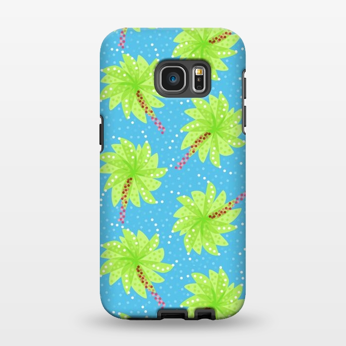 Galaxy S7 EDGE StrongFit Abstract Flower-like Palm Trees Pattern by Boriana Giormova