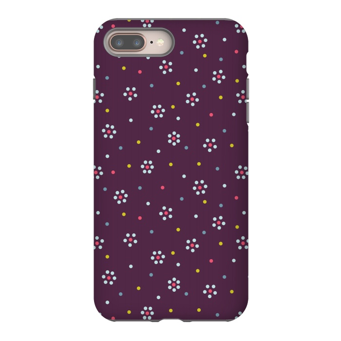 iPhone 7 plus StrongFit Flowers Made Of Dots Pattern On Purple by Boriana Giormova