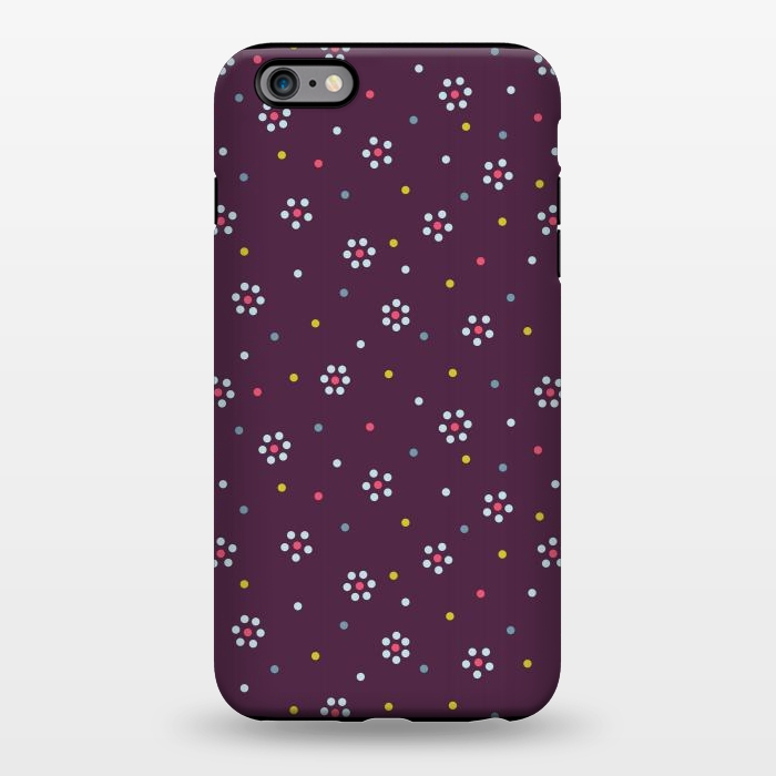 iPhone 6/6s plus StrongFit Flowers Made Of Dots Pattern On Purple by Boriana Giormova