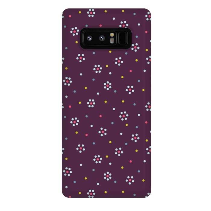 Galaxy Note 8 StrongFit Flowers Made Of Dots Pattern On Purple by Boriana Giormova